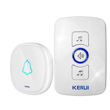 Load image into Gallery viewer, KERUI Wireless Doorbell Waterproof Touch Button LED light Cordless Smart Home Door Bell Chime Kit with 32 Chimes Door bell Alarm