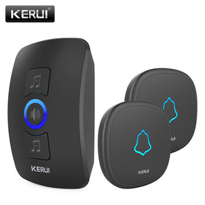 KERUI Wireless Doorbell Waterproof Touch Button LED light Cordless Smart Home Door Bell Chime Kit with 32 Chimes Door bell Alarm